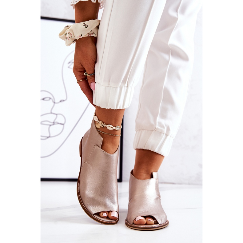 Läderstövlar på klack Laura Messi Gold 2324 gyllene 1