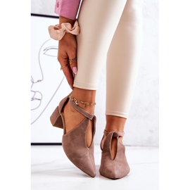 Mocka Pumps On Heel Laura Messi 2309 Beige 2