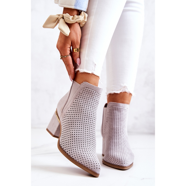 PS1 Mocka Openwork Cowboy Boots Grå Helloni 2