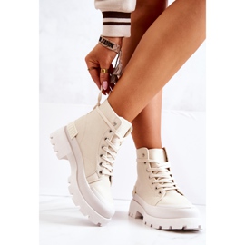 PS1 Faithfull Beige bundna vandringskängor ecru 2