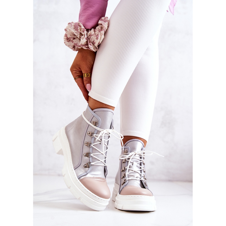 PK1 Silver Letty Läderstövlar beige silver- 1