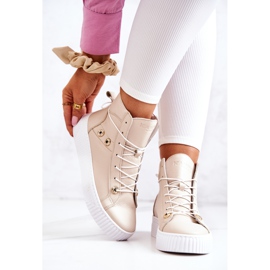 PK1 High Boot Läder Sneakers Beige Ashlee 2