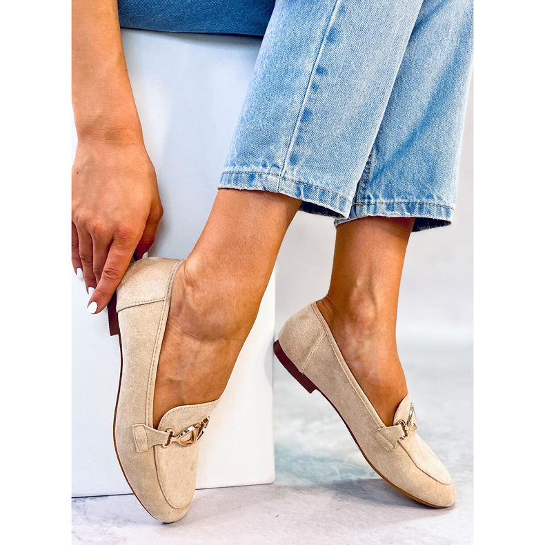 Freda Beige loafers för dam 1