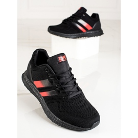 DK Sportskor för män med remmar svart röd 2