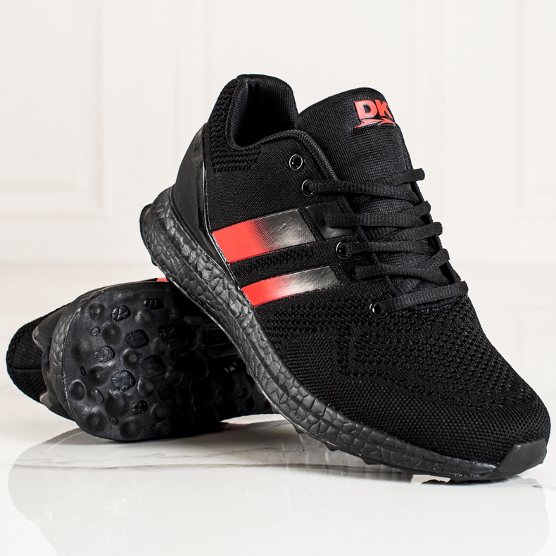 DK Sportskor för män med remmar svart röd 1