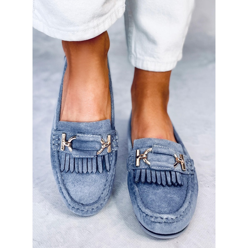 Leif Blue dam loafers blå 1