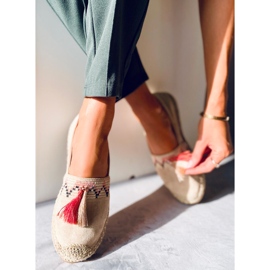 Boho espadrillor med Birna Beige fransar 1