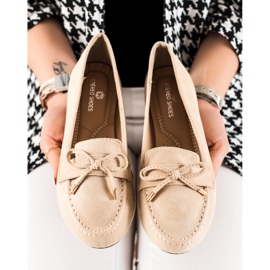TRENDI Beige Loafers Med En Rosett 1
