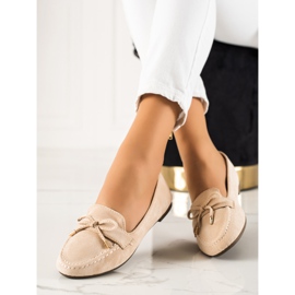 TRENDI Beige Loafers Med En Rosett 2