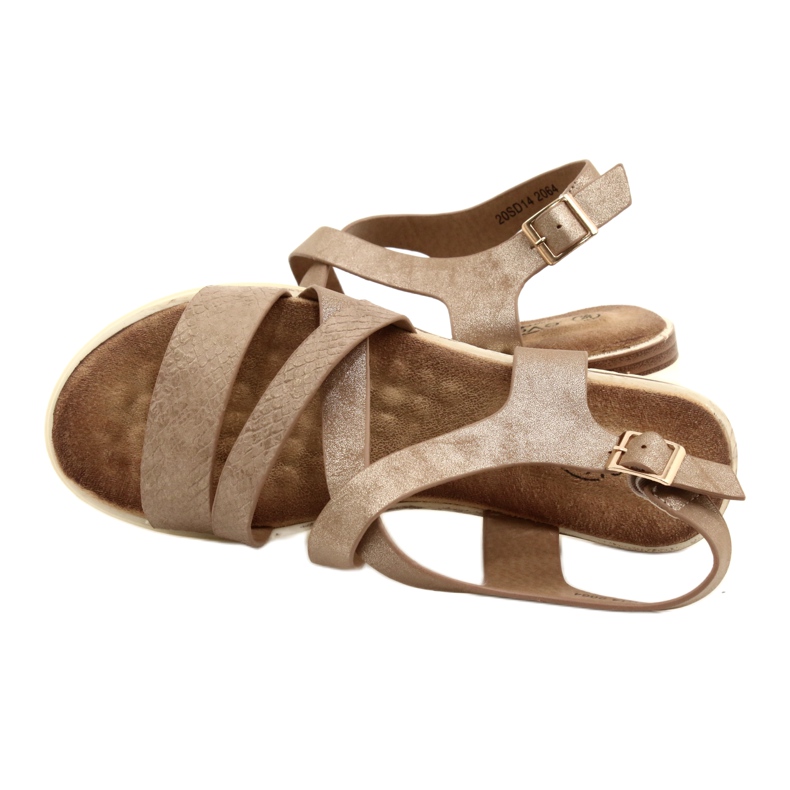 Golden Metallic Women's Evento 20SD14-2064 Sandaler brun 5