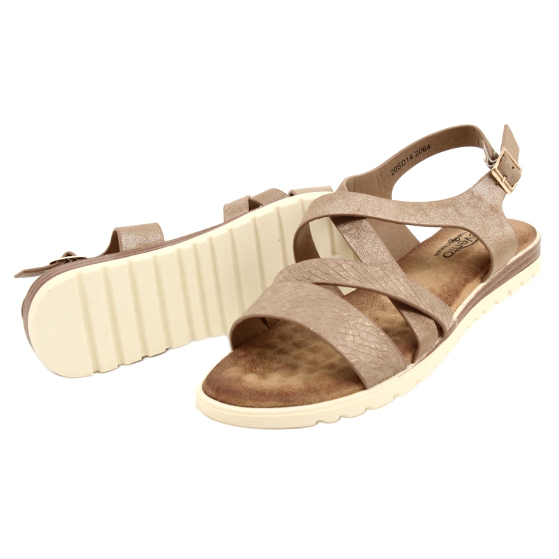 Golden Metallic Women's Evento 20SD14-2064 Sandaler brun 4