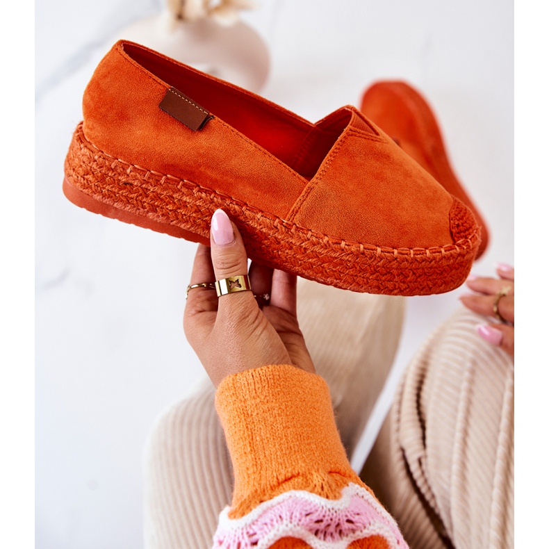 FB2 Lesley Orange Slip-On Mocka Espadrilles 2