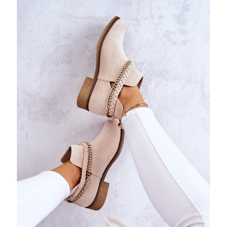 PS1 Stövlar i mocka med kedja Beige Talitha 2