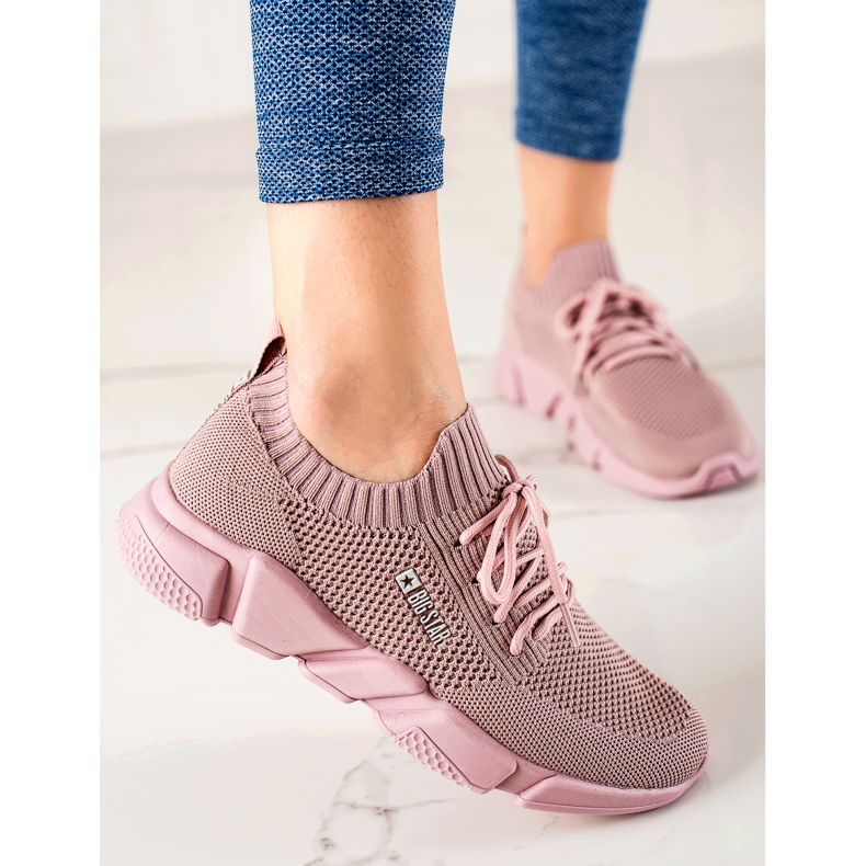 Sneakers för damer Big Star JJ274266 rosa 1