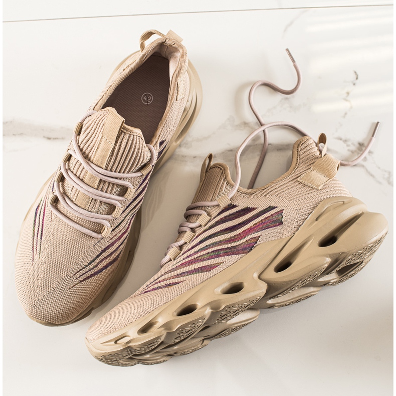 TRENDI Fashionabla herrsneakers beige 1