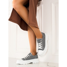 Bona Lågrutiga sneakers vit svart 2