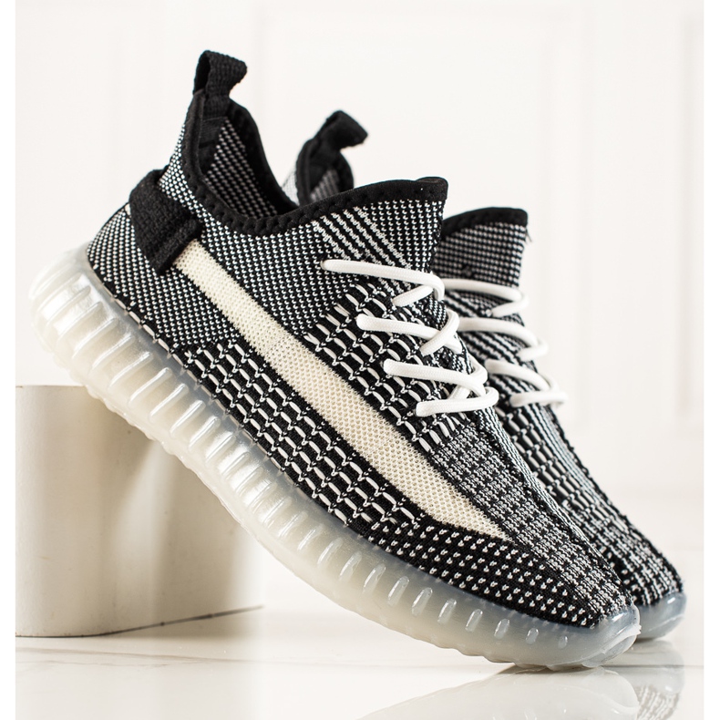 TRENDI Bekväma herrsneakers vit svart 1