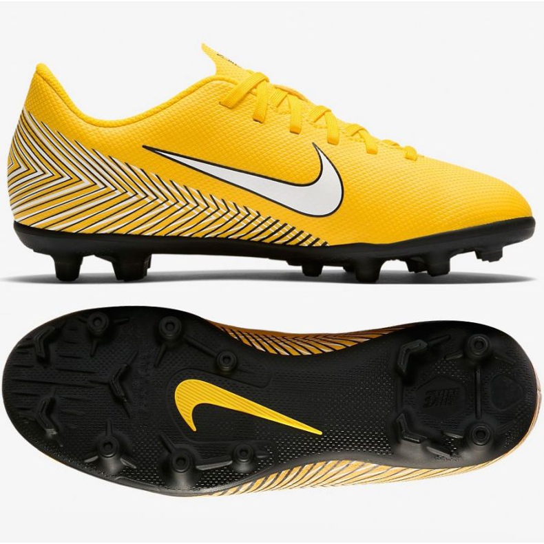 Nike Mercurial Vapor 12 Club Neymar Mg Jr AO9472-710 fotbollsskor mångfärgad gula färger 1