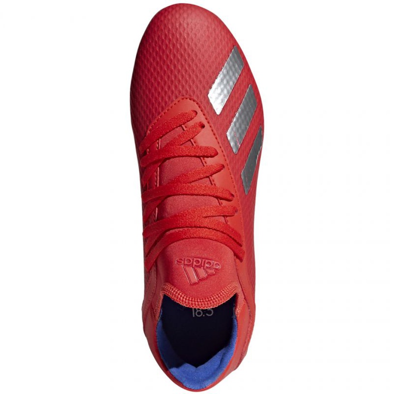 Adidas X 18.3 Fg Jr BB9371 fotbollsskor mångfärgad apelsiner och röda 1