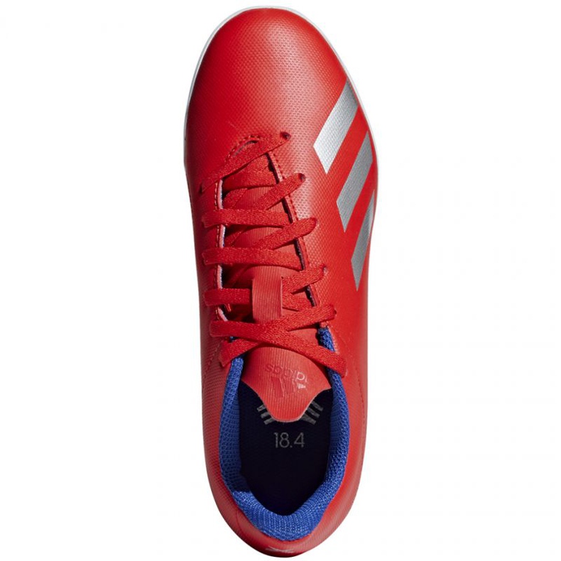 Adidas X 18.4 Tf Jr BB9417 fotbollsskor röd apelsiner och röda 1