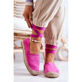 FB1 Tied Mocka Espadrilles Fuchsia Ismanne rosa 2