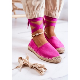 FB1 Tied Mocka Espadrilles Fuchsia Ismanne rosa 1