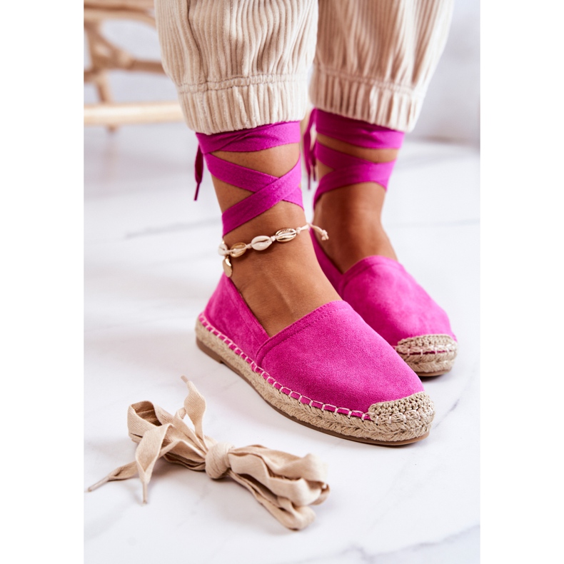 FB1 Tied Mocka Espadrilles Fuchsia Ismanne rosa 1