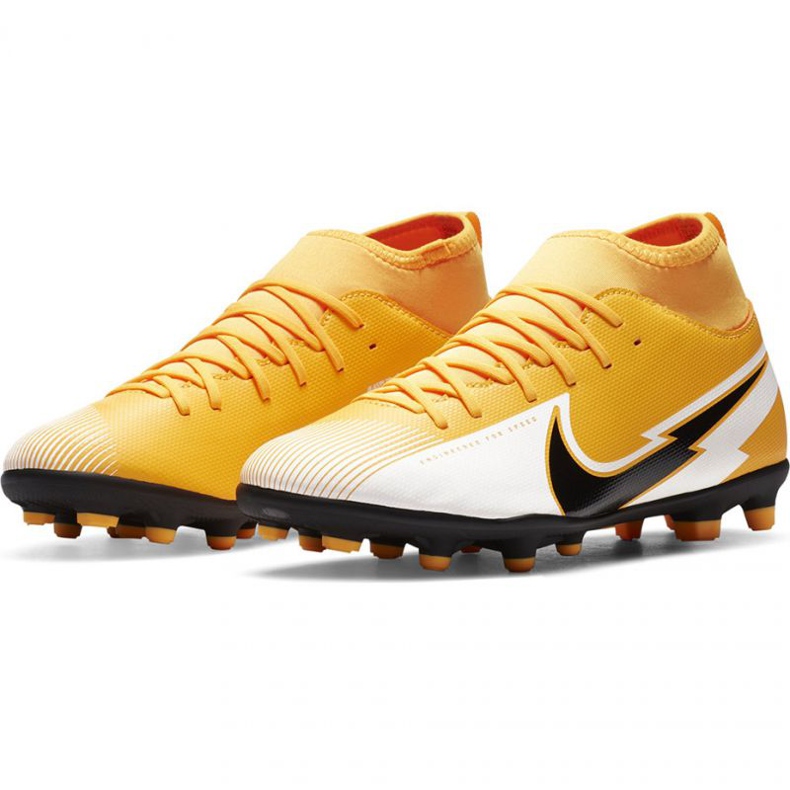 Nike Mercurial Superfly 7 Club FG / MG Jr AT8150 801 fotbollsskor gul gula färger 1