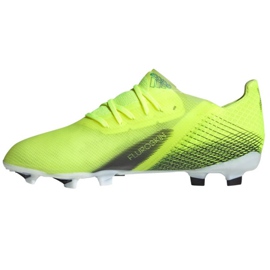 Adidas X Ghosted.1 Fg Jr FW6955 fotbollsskor vit, gulgrön neon grön 2
