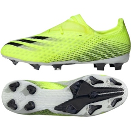 Adidas X Ghosted.2 Fg M FW6958 fotbollsskor vit, gul-grön neon grön 1
