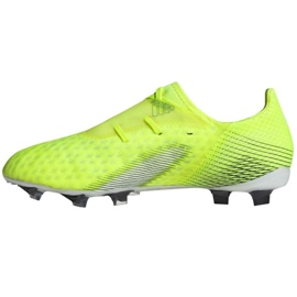 Adidas X Ghosted.2 Fg M FW6958 fotbollsskor vit, gul-grön neon grön 2