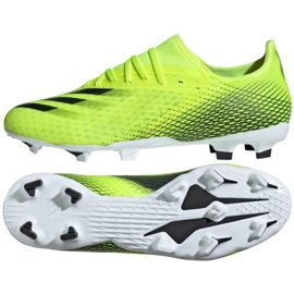 Adidas X Ghosted.3 Fg M FW6948 fotbollsskor vit, gul-grön neon grön 1