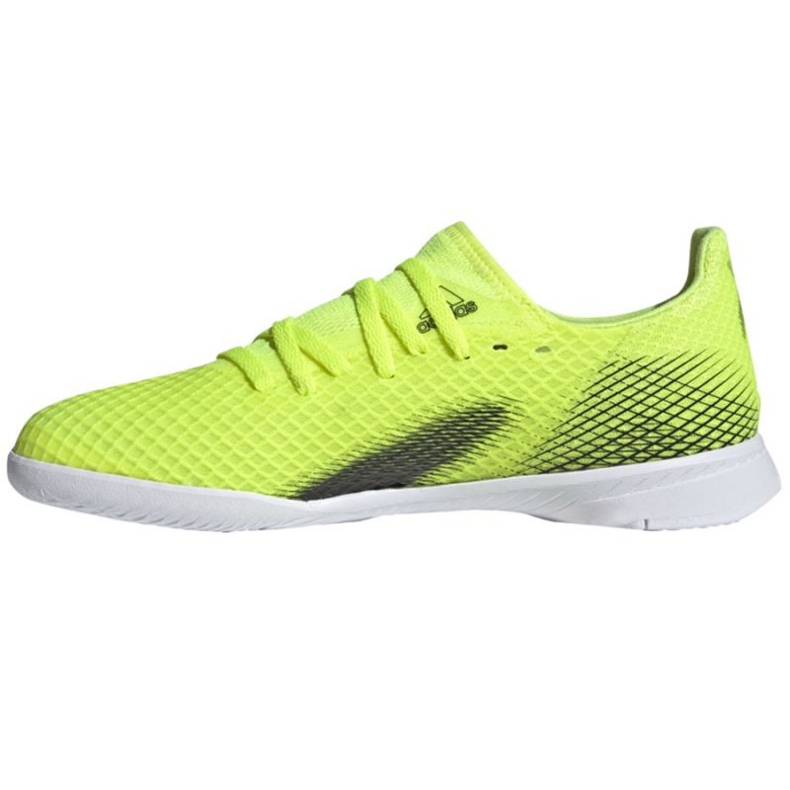 Adidas X Ghosted.3 In Jr FW6924 fotbollsskor vit, neongul grön 1