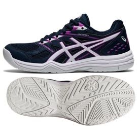Asics Upcourt 4 W 1072A055 401 volleybollskor svart marinblå 1