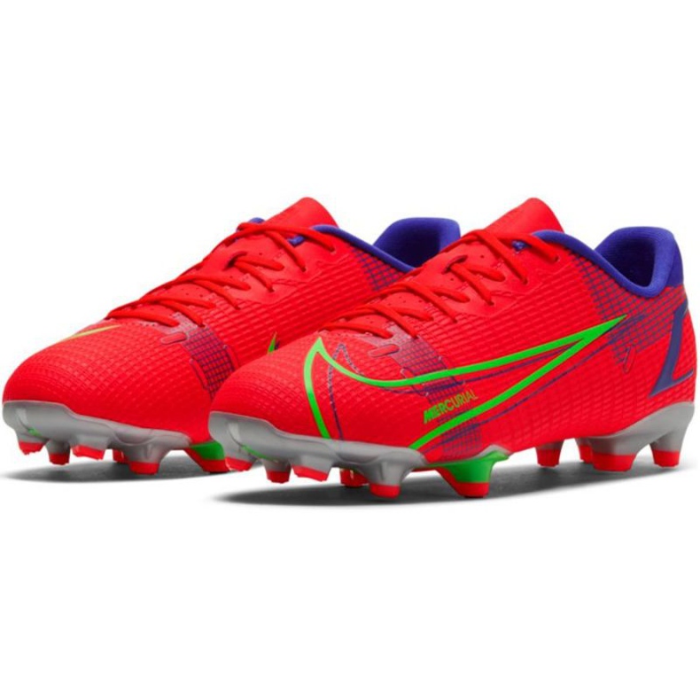 Nike Vapor 14 Academy FG / MG Jr CV0811 600 fotbollsskor röd apelsiner och röda 1