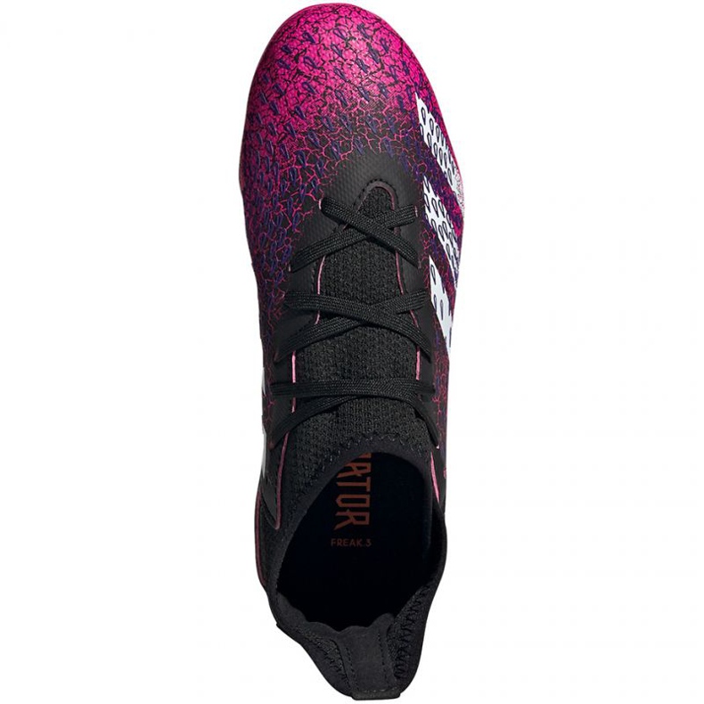Adidas Predator Freak.3 Fg Jr FW7530 fotbollsskor vit, svart, rosa svart 1