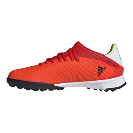 Adidas X Speedflow.3 Tf Jr FY3321 fotbollsskor mångfärgad apelsiner och röda 1