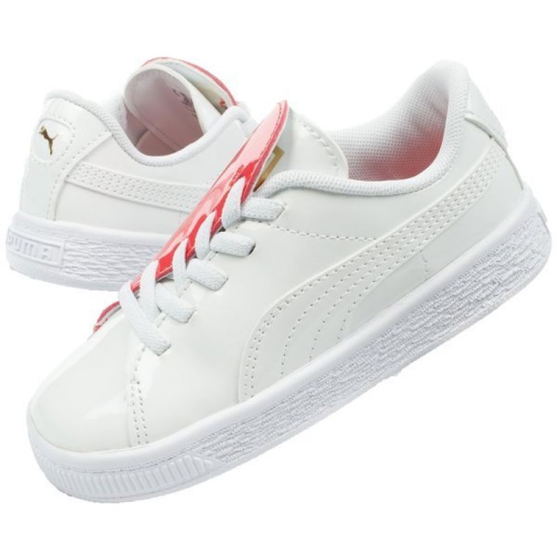 Puma Basket Crush Patent Babyskor 369676 01 vit 1