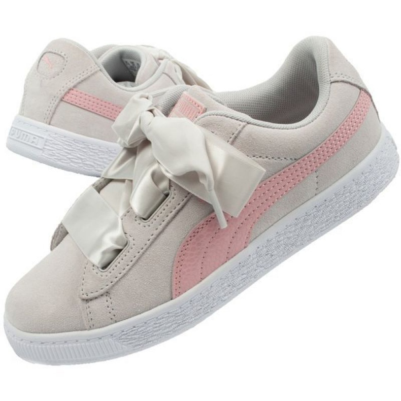 Puma Suede Heart Circles Jr 370569 01 skor rosa grå 1