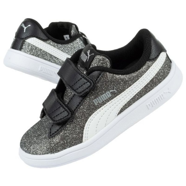 Puma Smash V2 Glitz Glam Jr 367380 04 svart silver- 1