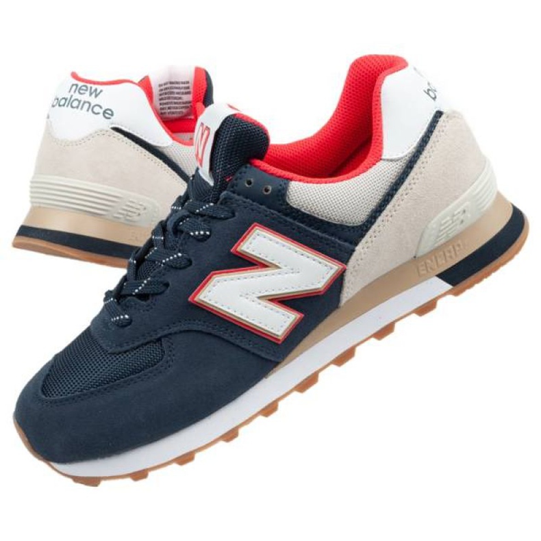 New Balance M Ml574Skb beige vit röd marinblå 1