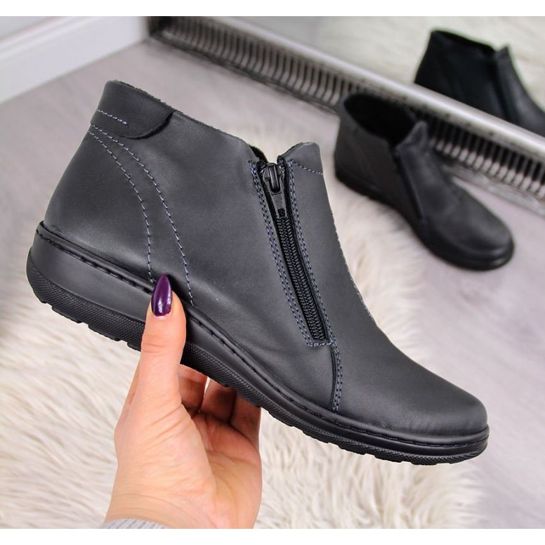 Bekväma isolerade läderstövlar W Helios 642 grå 1