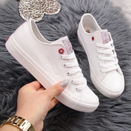 Lågt sneakers i ekologisk läder Cross Jeans W INT1140B vit 1