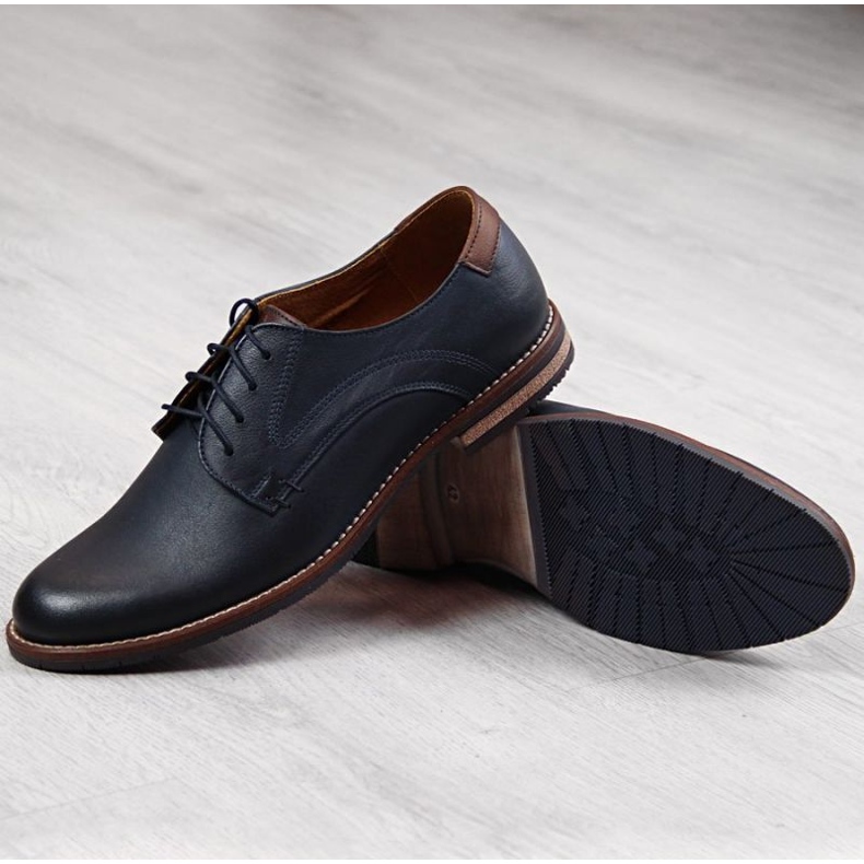 Läderskor Gregor M 1836 marinblå 1