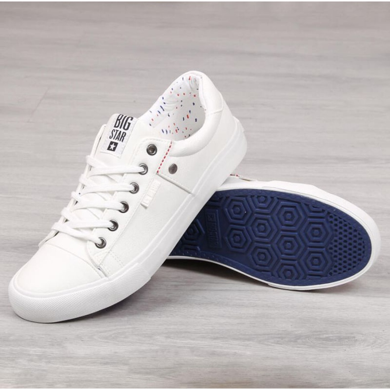 Låg eko läder sneakers Big Star M GG174028 vit 1