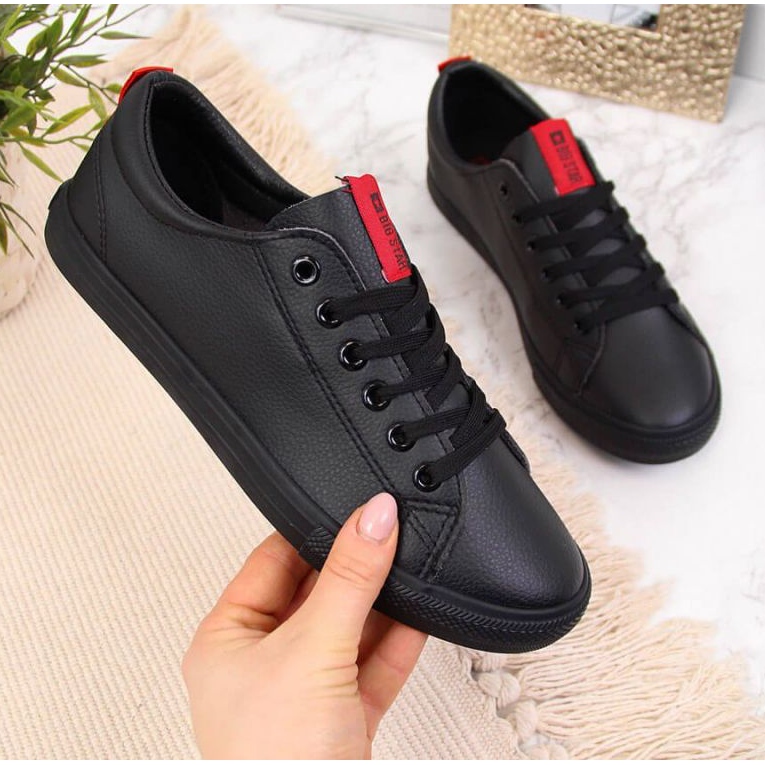 Big Star DD274687 svarta låga sneakers i ekoläder 1