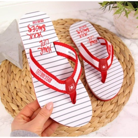 Big Star W DD274A249 röda strandflipflops vit 1