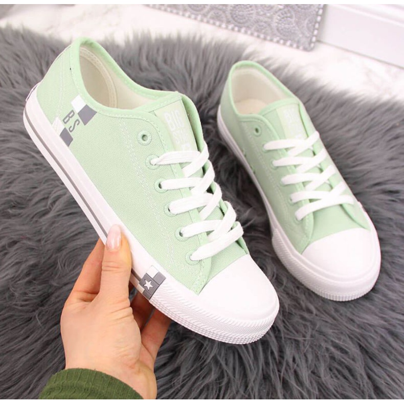 Textilsneakers Big Star W HH274112 mint vit grön 1