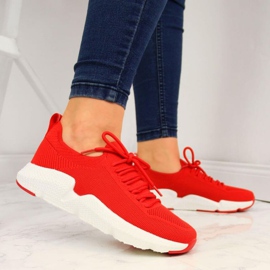 Big Star W DD274580 röda sneakers vit 2