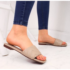 Quiltade tofflor S. Barski W OLI103B beige 2